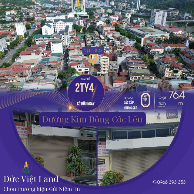 Bán nhà 76,4m² tại Phường Cốc Lếu Thành phố Lào Cai