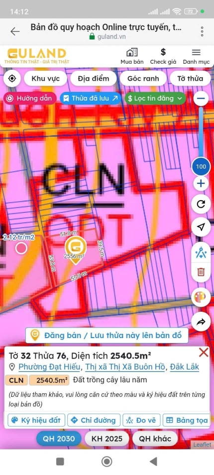Bán đất 2540.5m² 2.7 tỷ tại Phường Đạt Hiếu Thị xã Thị Xã Buôn Hồ