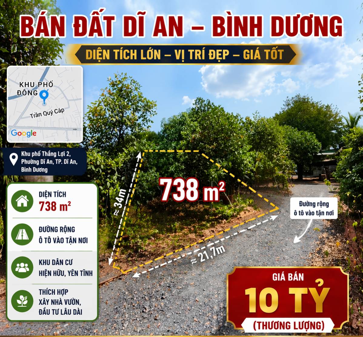 Bán đất Dĩ An Bình Dương