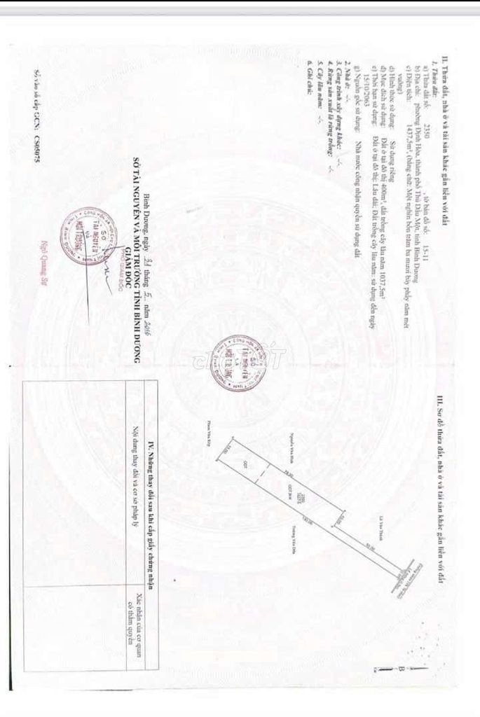 Bán 1437m mặt tiền nhựa DX76 định hoà TDM Bình Dương giá rẻ