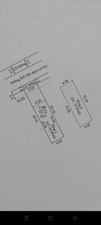 Bán nhà 101.5m² ngang 5m giá 3.6 tỷ tại Phường Định Hoà 0815422197