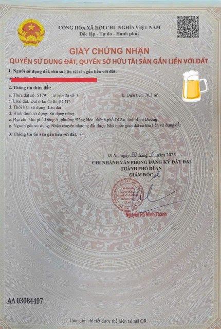 Bán đất 70.8m² ngang 5m giá 5.15 tỷ Phường Đông Hòa