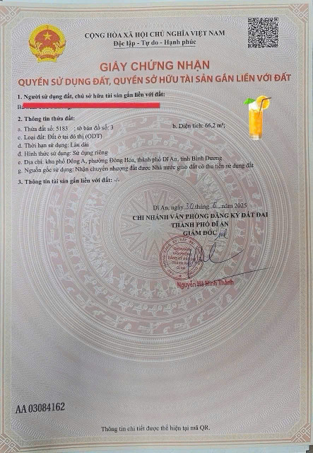 Bán đất 66.6m² ngang 5m Phường Đông Hòa
