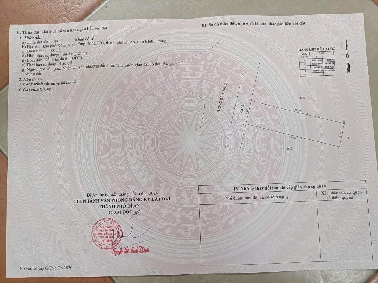 Bán đất Đông Hoà, Dĩ An