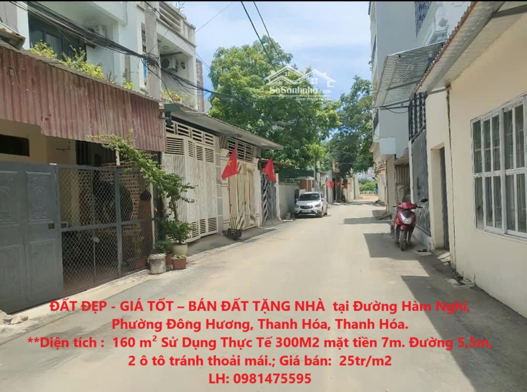 ĐẤT ĐẸP - GIÁ TỐT – BÁN ĐẤT TẶNG NHÀ  tại Đường Hàm Nghi, Phường Đông Hương, Thanh Hóa, Thanh Hóa.