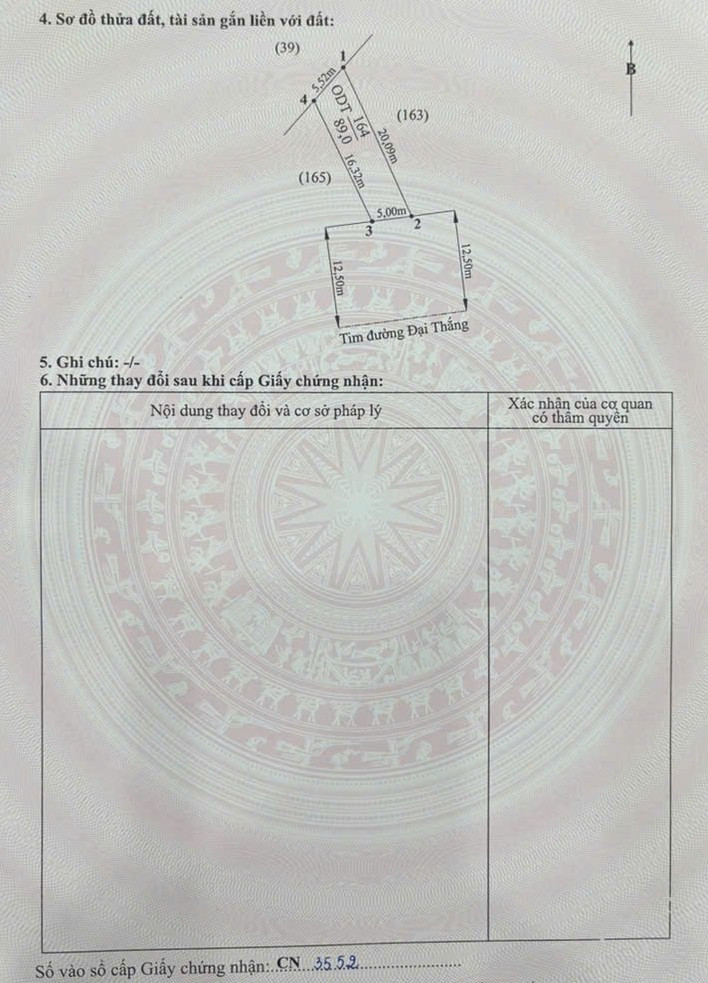 Bán đất ngay ngã ba Đại Thắng, Hòa Nghĩa - Phạm Văn Đồng 89m² ngang 5m giá 4.54 tỷ Phường Dương Kinh