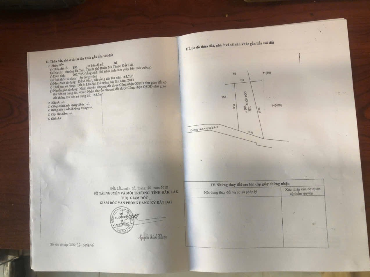 Bán đất 207m² 2.7 tỷ tại Phường Ea Tam Thành phố Buôn Ma Thuột
