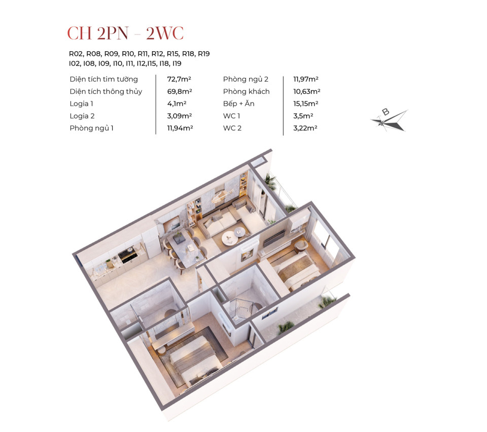 Chỉ 2,4 tỷ đã sở hữu căn hộ 2pn-2wc cao cấp 5*, ngay cạnh quảng trường việt trì