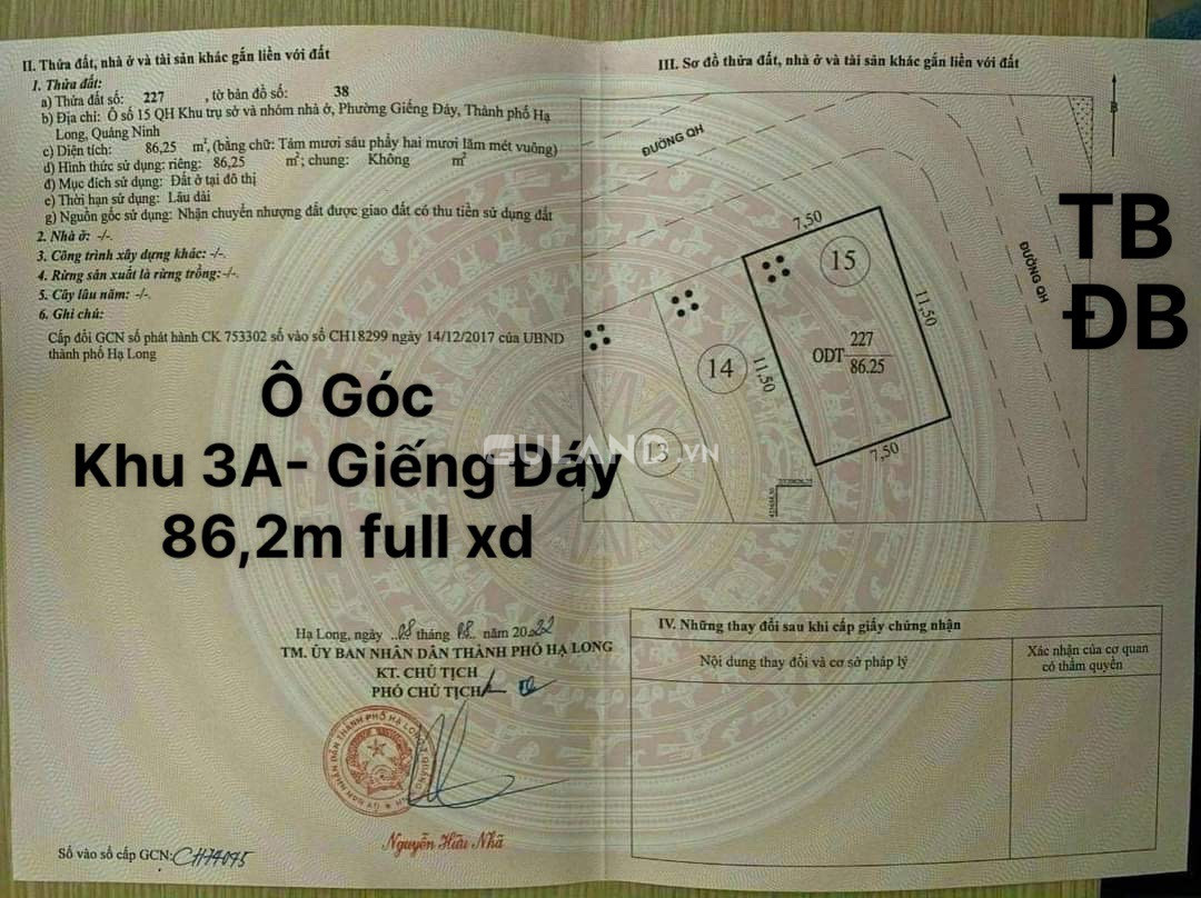 Ô Góc Cổng Chào 3A Giếng Đáy