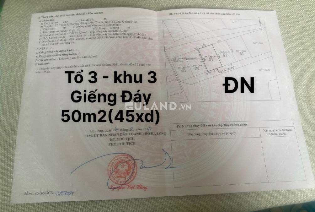 ĐẤT THỔ CƯ GIẾNG ĐÁY