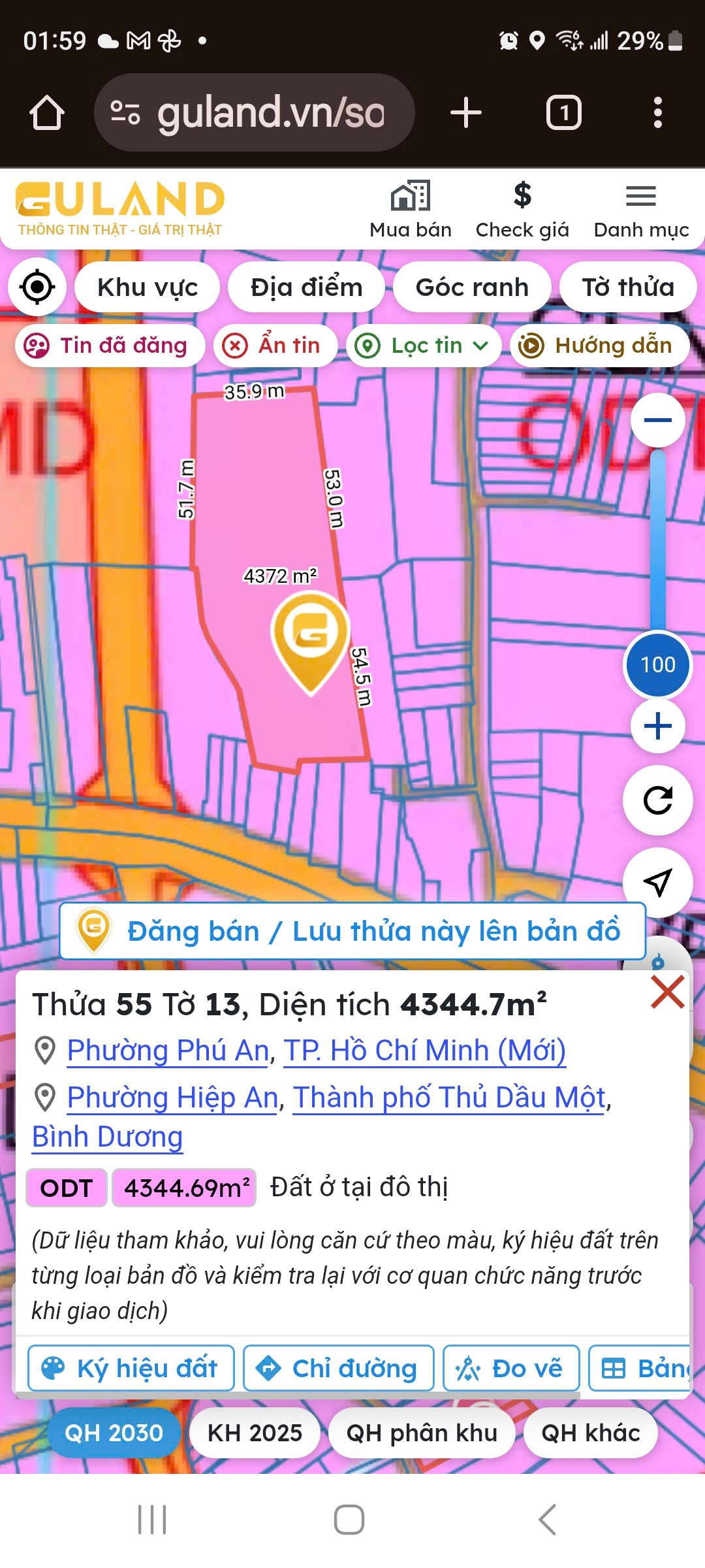 Cần Bán gấp đất mặt tiền đường (1350 m2 ODT)