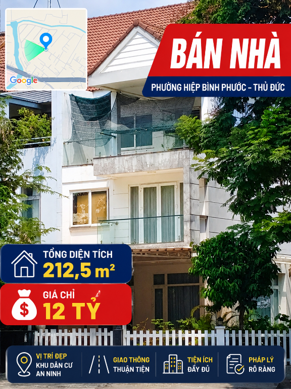 Bán nhà diện tích lớn tại Hiệp Bình Phước – mặt tiền đẹp, tiềm năng đầu tư tốt