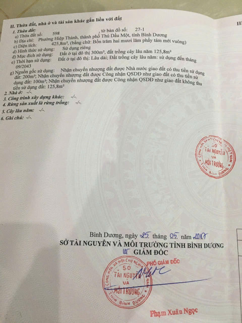 Bán lô góc Hiệp Thang TDM Bình Dương mặt tiền Phạm Ngũ Lão nối dài