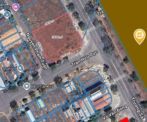 GẤP GẤP !! Bán đất 1401m2 Lô góc mặt tiền đường Trường Sa, View Biển