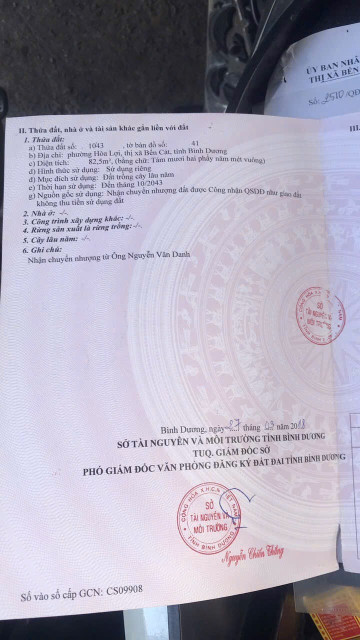 Chính chủ cần bán lô đất giá rẻ ngay Phường Hoà Lợi sát TP Mới