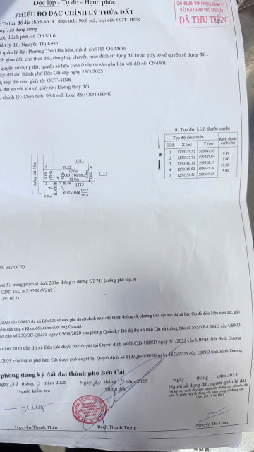 Chính chủ cần bán gấp lô đất ngay Phường Hoà Lợi, TP Hồ Chí Minh giá tốt