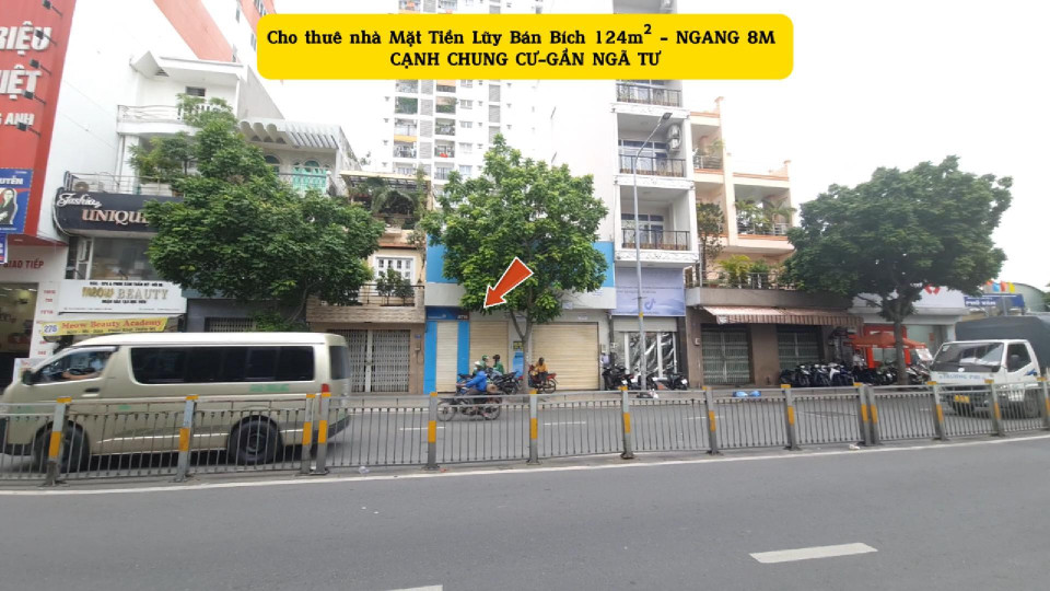 Cho thuê nhà Mặt Tiền Lũy Bán Bích 128m² - NGANG 8M -CẠNH CHUNG CƯ