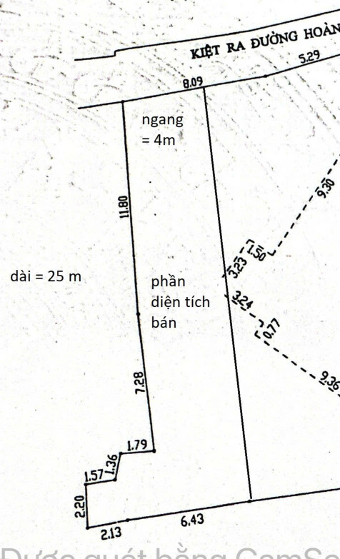 # Bán đất kiệt gần 3m Lê Đình Lý thông Hoàng Diệu, 105m2, ngang 4m, 3.35 tỷ