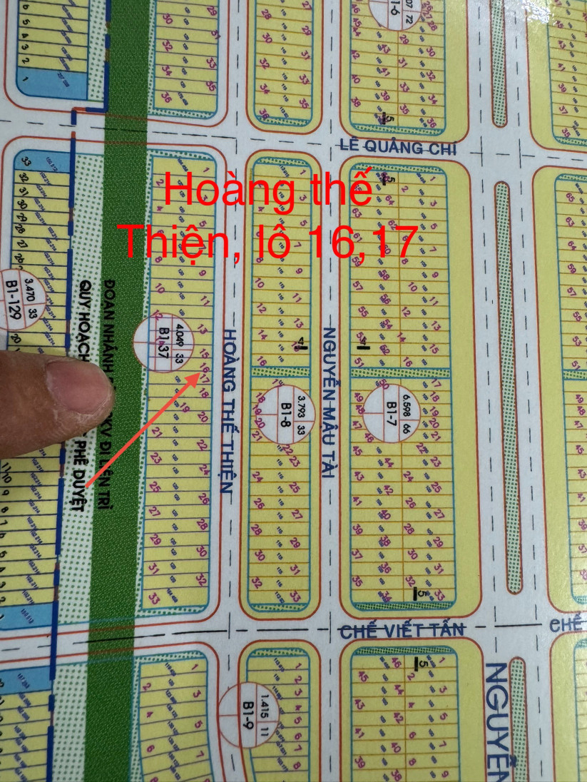 Đất lô cặp  Cầu Hòa Xuân,B1.37 lô 16,17 đường Hoàng Thế Thiện,giá 10,6 tỷ