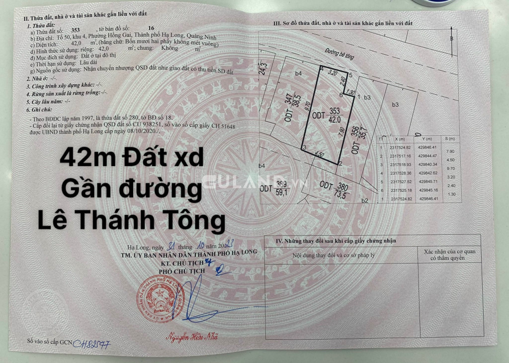 Đất Trung Tâm Phường Hồng Gai