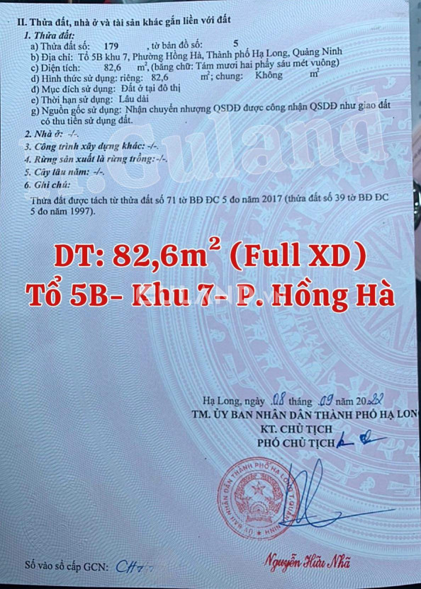 ĐẤT THỔ CƯ PHƯỜNG HỒNG HÀ