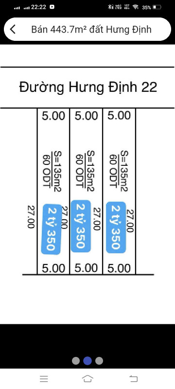 Bán đất 138m² 2.35 tỷ tại Phường Hưng Định Thị xã Thuận An