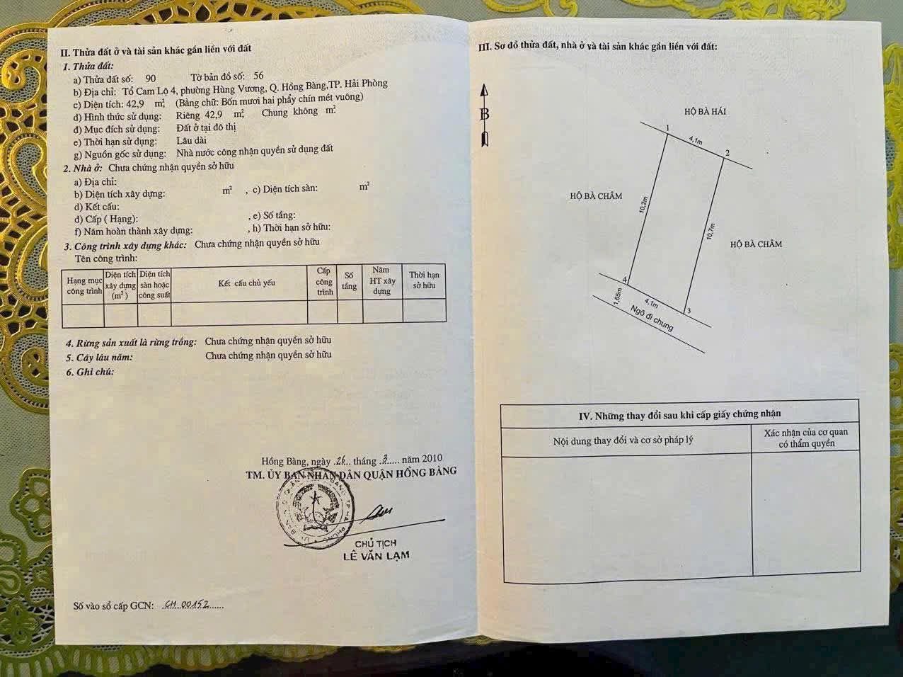 🔥 BÁN ĐẤT 43M2 TUYẾN 2 CAM LỘ – HÙNG VƯƠNG, HỒNG BÀNG – GIÁ 1,35 TỶ