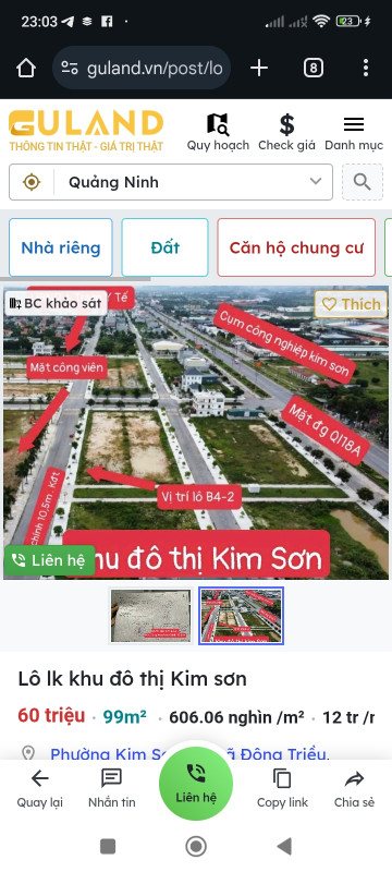 Đất nền siêu đẹp ở Kim Sơn, Đông Triều, Quảng Ninh, 338m², giá chỉ 62,6 triệu/m². Pháp lý đầy đủ, Khu vực này cực kỳ tiềm năng, phù hợp cho đầu tư hoặc kinh doanh đa ngành. Diện tích rộng, thoáng đãng, dễ dàng thiết kế theo ý thích. Giao thông thuận tiện.
