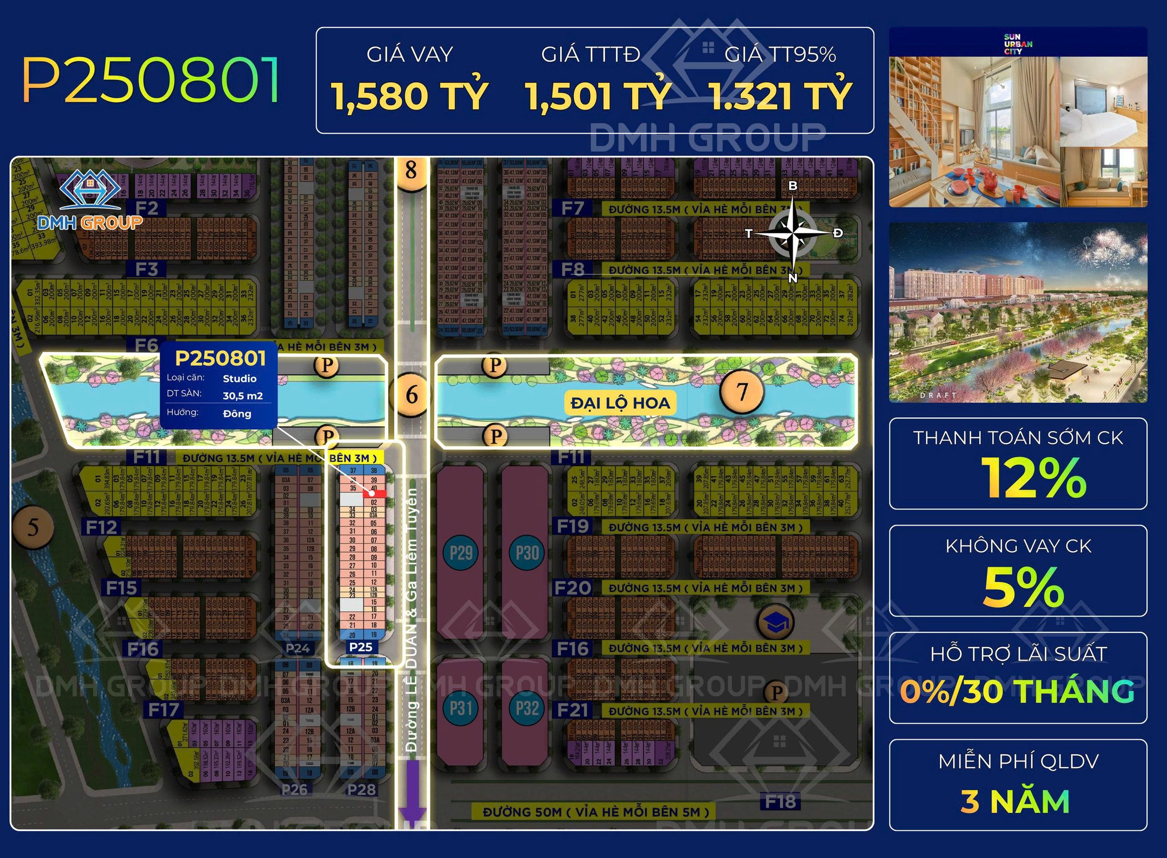 🔥 DUY NHẤT 1 CĂN STUDIO TẦNG 8 – TÒA P25 | SUN URBAN CITY HÀ NAM 🔥