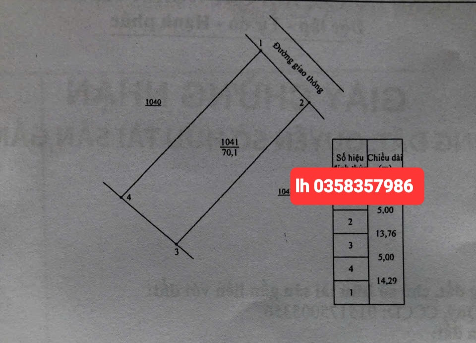 Bán đất 70.1m² ngang 5m giá 1.83 tỷ Phường Linh Sơn