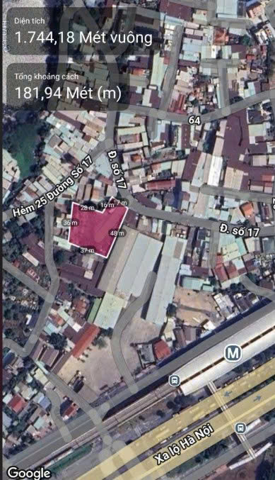 BDS HVL CHO THUÊ 1800M2 MT ĐƯỜNG 17 LINH TRUNG GẦN METRO CHỈ 60 TR/TH