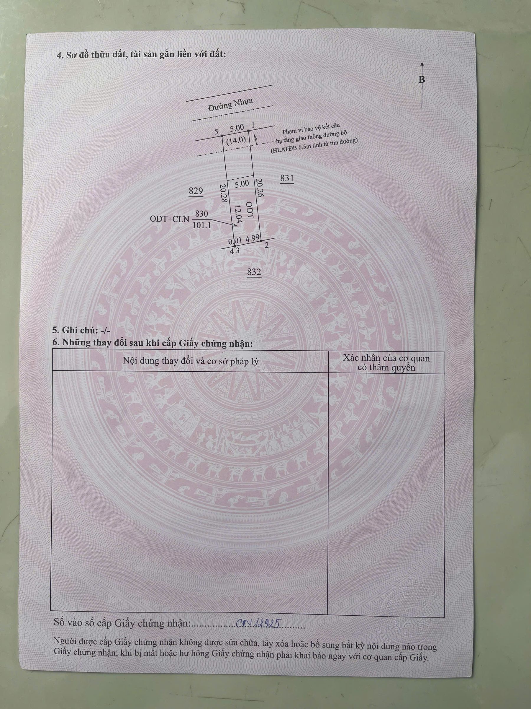 Bán đất 101m² có sẵn 60m² thổ cư ngang 5m giá 1.25 tỷ tại Phường Long Nguyên