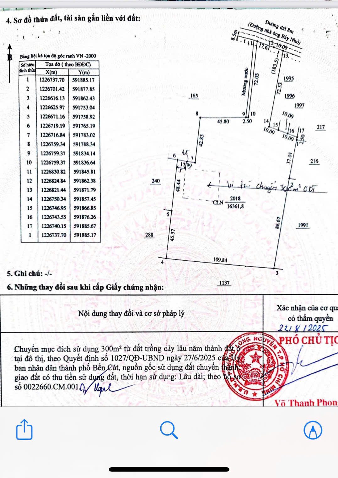 Bán đất 16361m² có sẵn 300m² thổ cư ngang 17m giá 35.99 tỷ tại Phường Long Nguyên