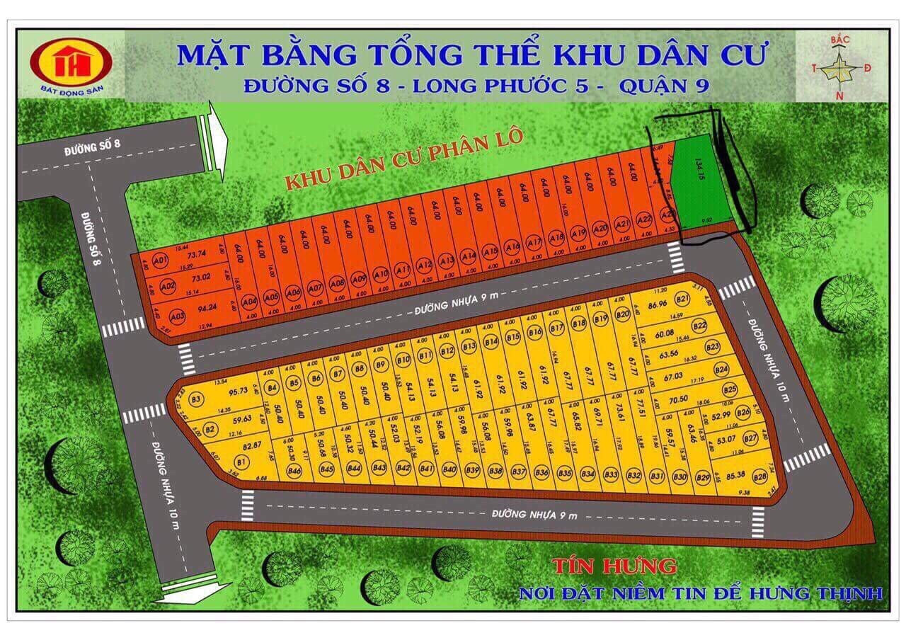 Bán đất 1 xẹt đường 8 nd Long Phước Q.9