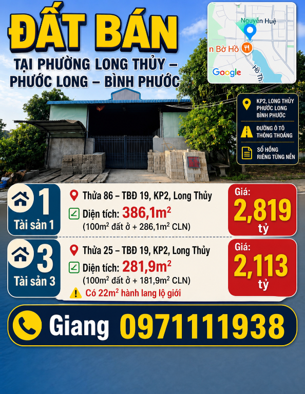 Đất đẹp Phước Long, Bình Phước – khu dân cư hiện hữu, xây dựng tự do, pháp lý rõ ràng
