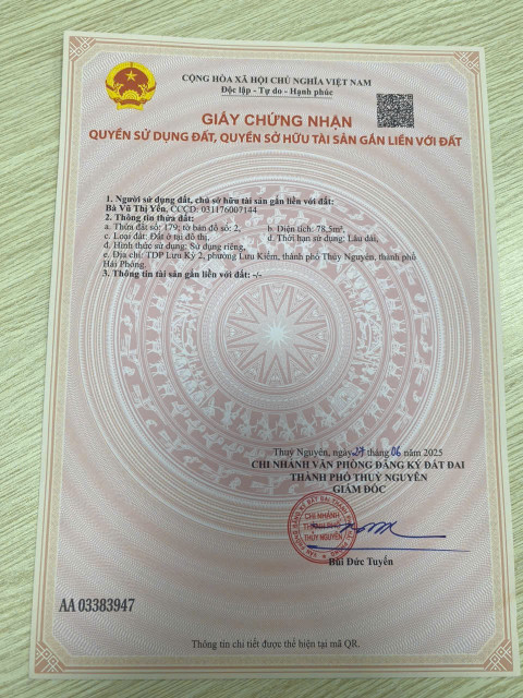 Bán đất 78.7m² ngang 4,5m giá 720 triệu Phường Lưu Kiếm(Lưu Kỳ). liên hệ 0362558882