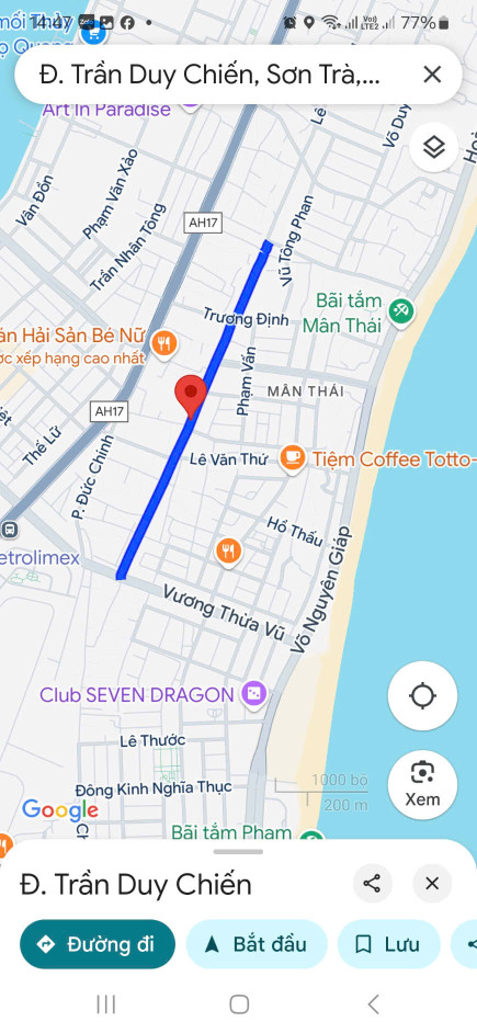 Bán đất tặng nhà C4 mặt tiền đường 10m5 Sơn Trà - Gần biển