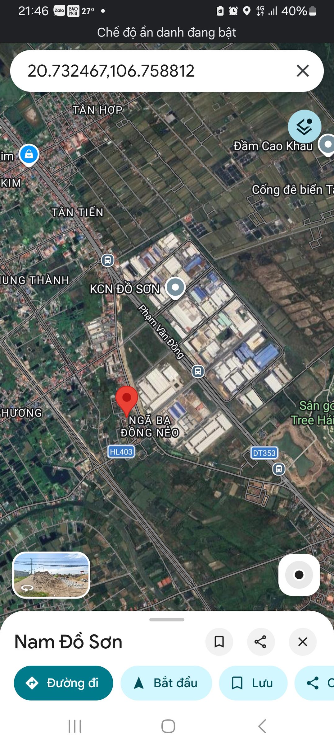 Bán đất đối diện khu công nghiệp Đồ Sơn.