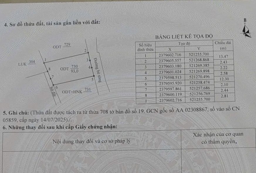 Bán đất 93m² full thổ cư ngang 5m giá 1.1 tỷ tại Phường Móng Cái 2
