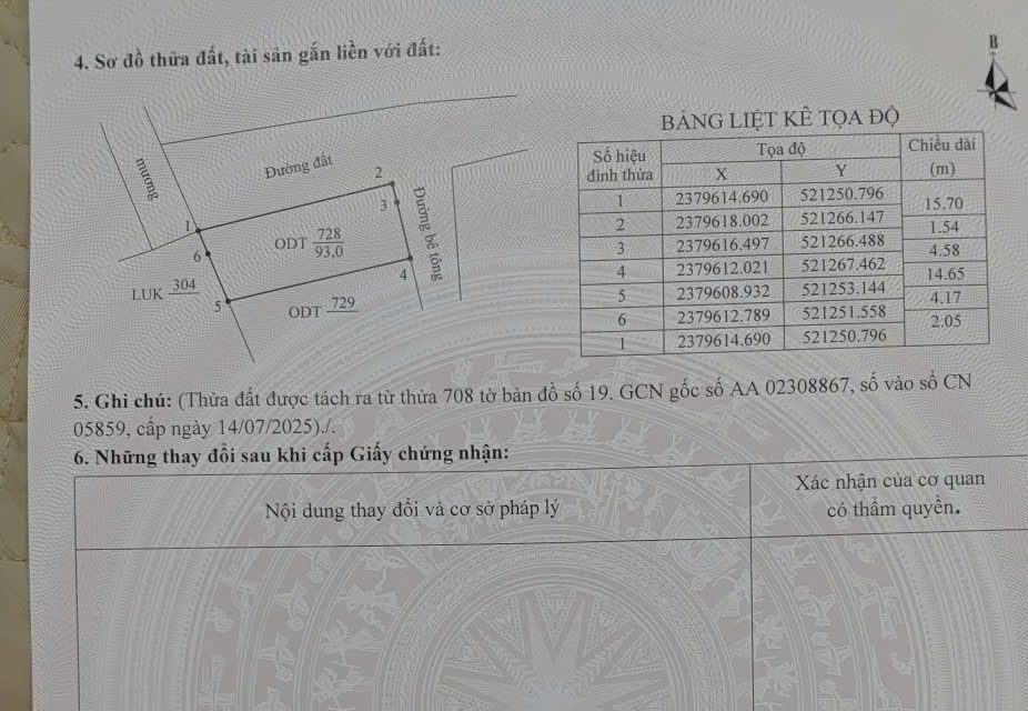 Bán đất 93.5m² có sẵn 93m² thổ cư ngang 7m giá 1.2 tỷ tại Phường Móng Cái 2