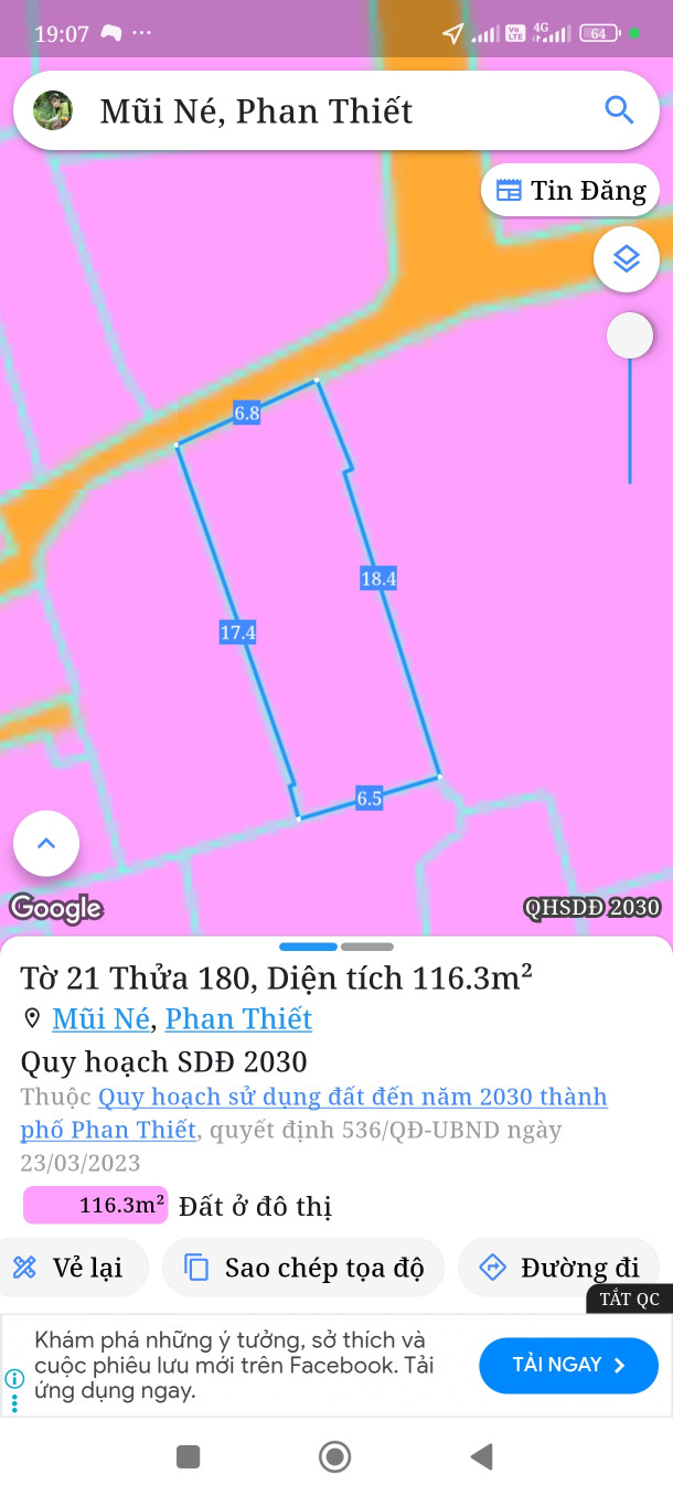 Bán đất 116m² Phường Mũi Né