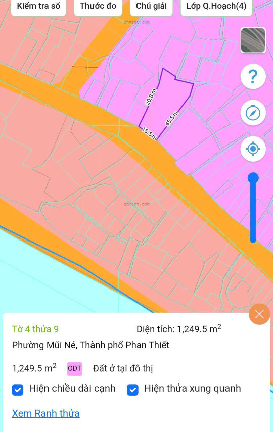 Bán 1250m² view biển Mũi Né. LH 0982482666