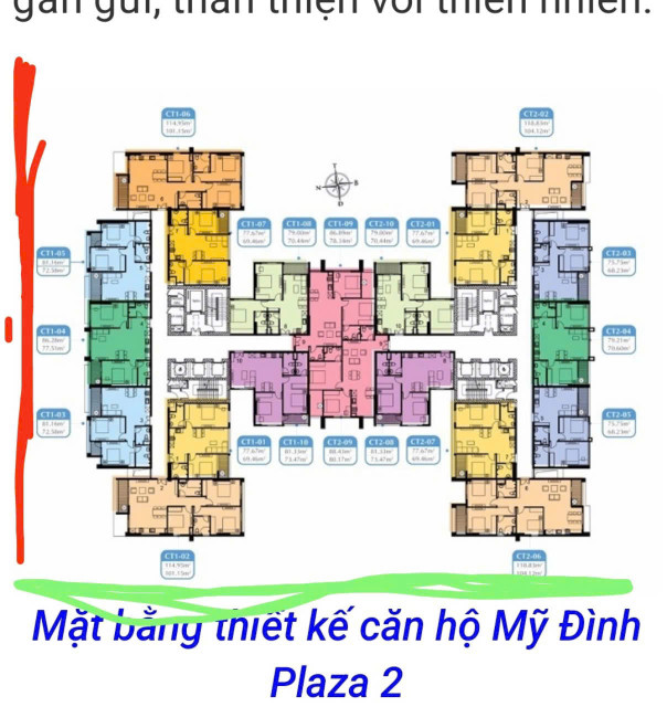 CHÍNH CHỦ BÁN CĂN GÓC MỸ ĐÌNH PLAZA 2 FULL ĐỒ 118,8m2