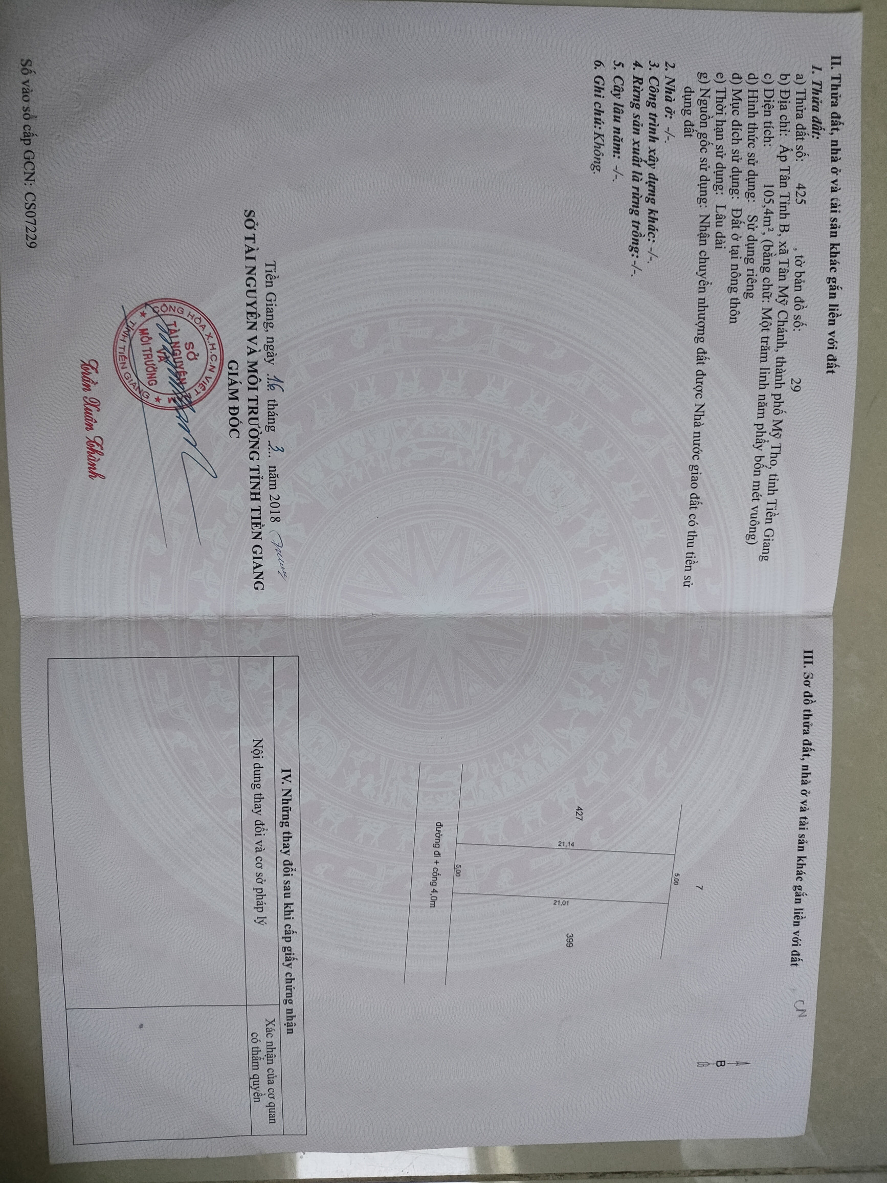 Bán đất 103m² ngang 5m giá 1.1 tỷ Phường Mỹ Phong