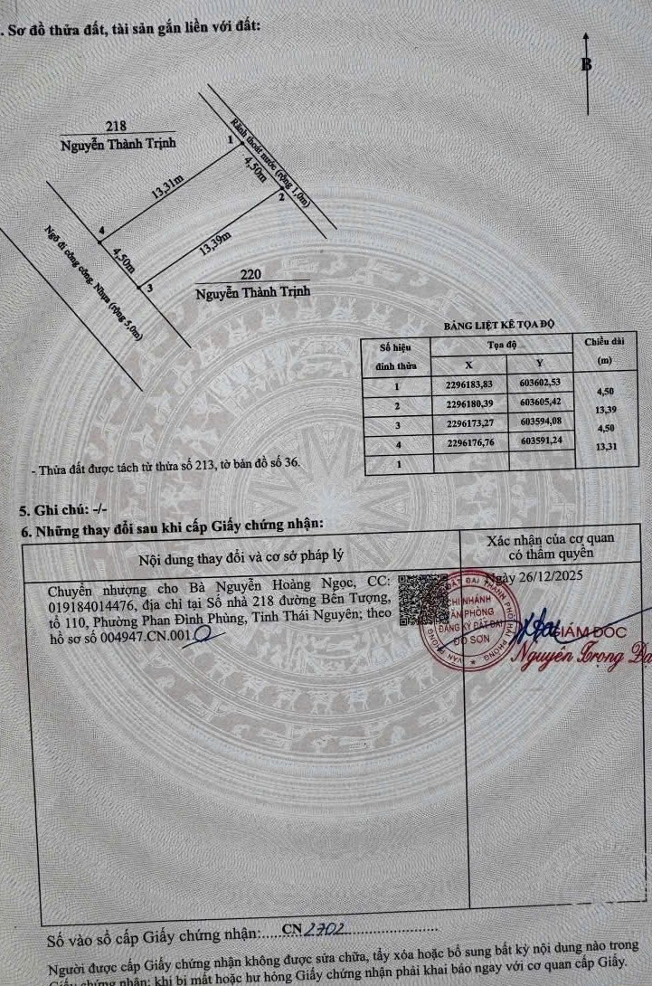 Bán đất 60m² full thổ cư ngang 4,5m giá 1.88 tỷ tại Phường Nam Đồ Sơn (ngõ 5m Trung Nghĩa)