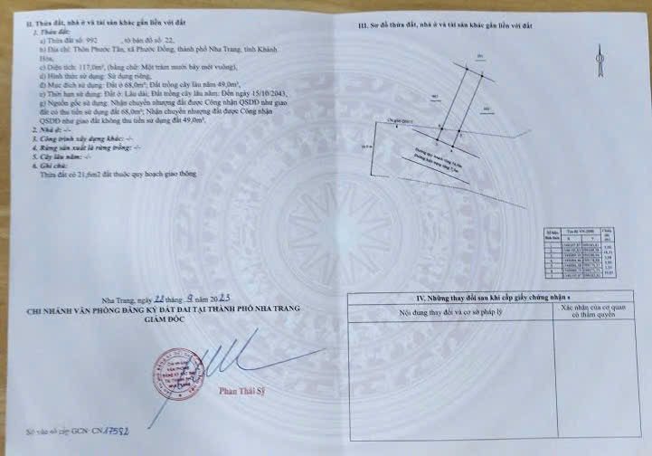 Bán đất 117m² full thổ cư ngang 5m giá 3.5 tỷ tại Phường Nam Nha Trang