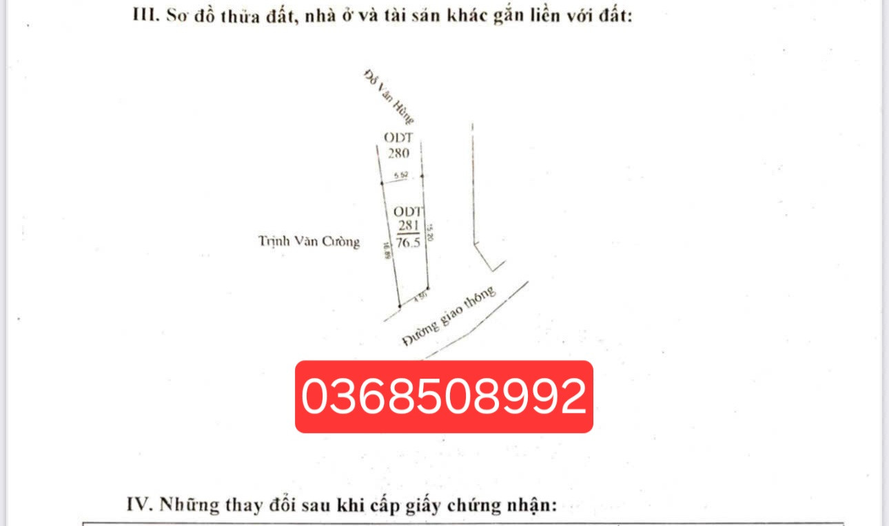 Bán đất 76,5m² ngang 4,5m giá 5.35 tỷ Phường Nếnh