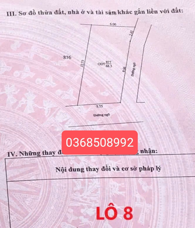 Bán đất 68m² ngang 6m giá 2.4 tỷ Phường Nếnh
