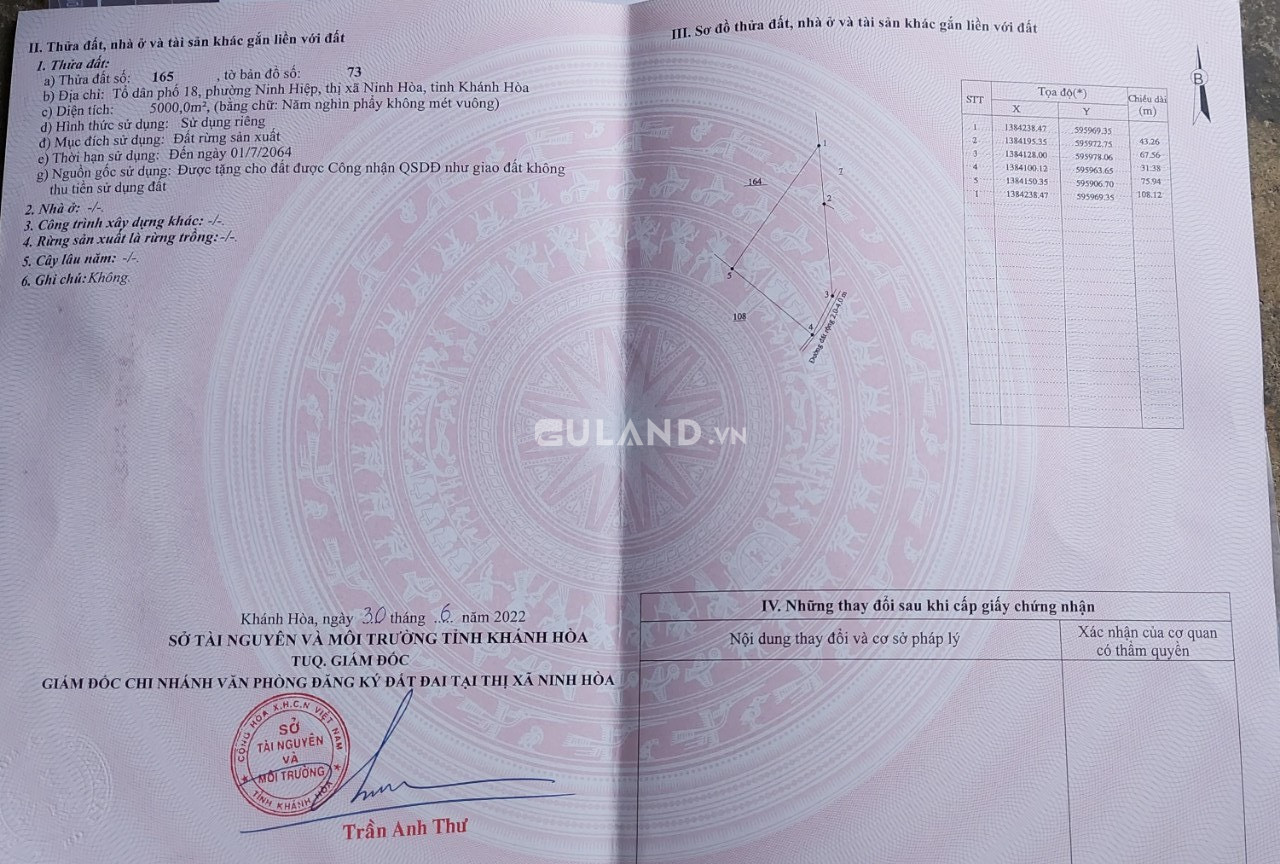 5000m2 đất RSX TDP 18, Ninh Hiệp