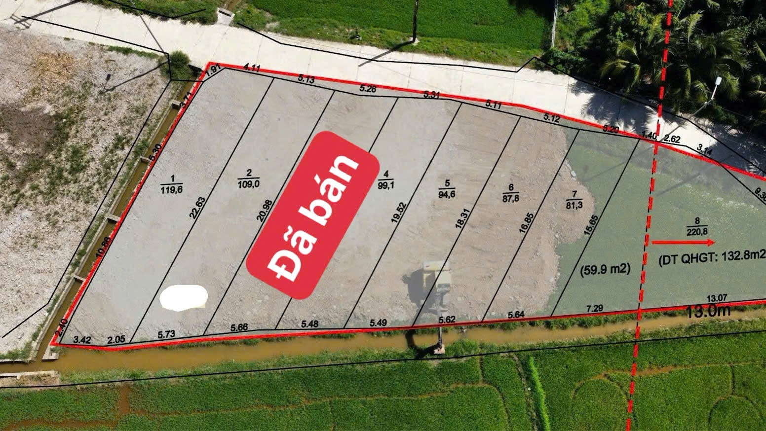 0763615365 Bán đất 119,6m² giá 660 triệu Phường Ninh Hòa